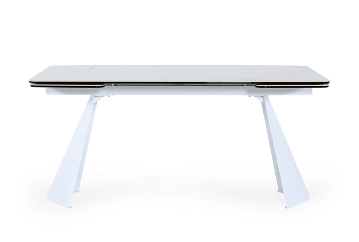 Modrest Encanto Modern White Ceramic Dining Table - MONAVILLA