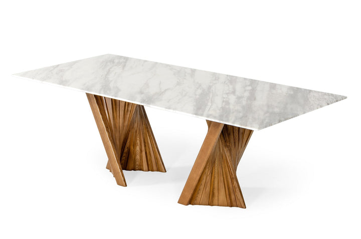 Modrest Cadence Modern Walnut & Marble Dining Table - MONAVILLA