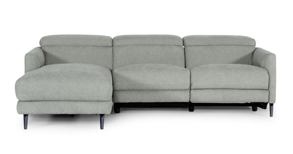 Divani Casa Lupita Modern Grey Fabric Left Facing Sectional Sofa - MONAVILLA