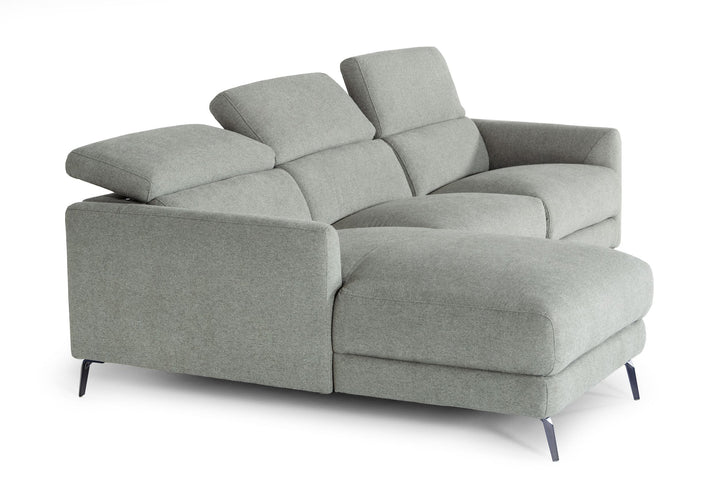 Divani Casa Lupita Modern Grey Fabric Left Facing Sectional Sofa - MONAVILLA