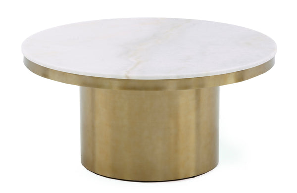 Modrest Rocky Glam White & Gold Coffee Table - MONAVILLA