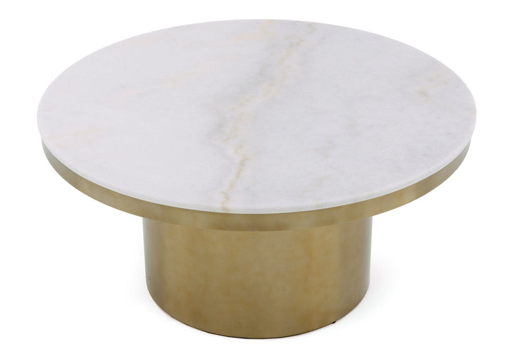 Modrest Rocky Glam White & Gold Coffee Table - MONAVILLA