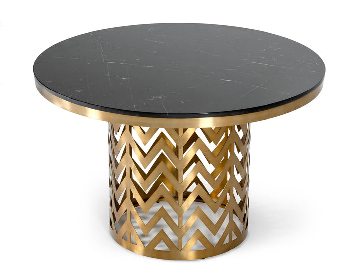 Modrest Kowal Glam Black Marble Dining Table - MONAVILLA