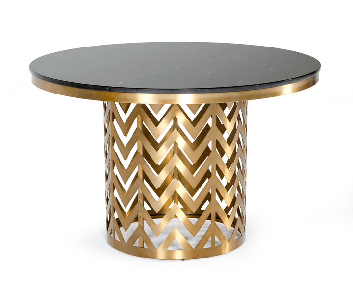 Modrest Kowal Glam Black Marble Dining Table - MONAVILLA