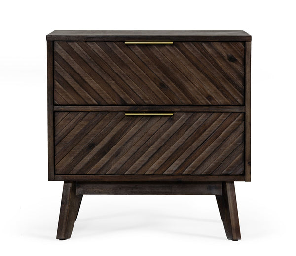 Modrest Daisy Mid Century Dark Acacia Nightstand - MONAVILLA