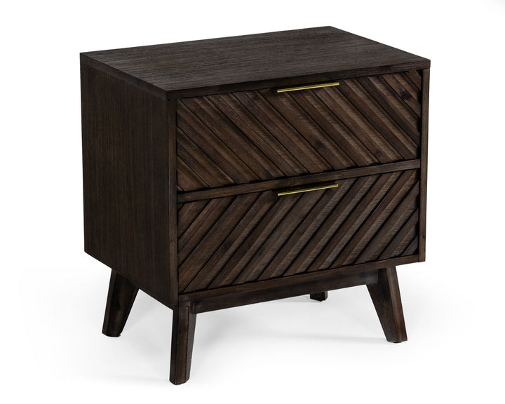 Modrest Daisy Mid Century Dark Acacia Nightstand - MONAVILLA