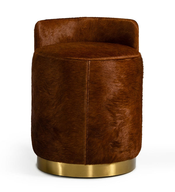 Modrest Belvista Modern Brown Cowhide Ottoman - MONAVILLA