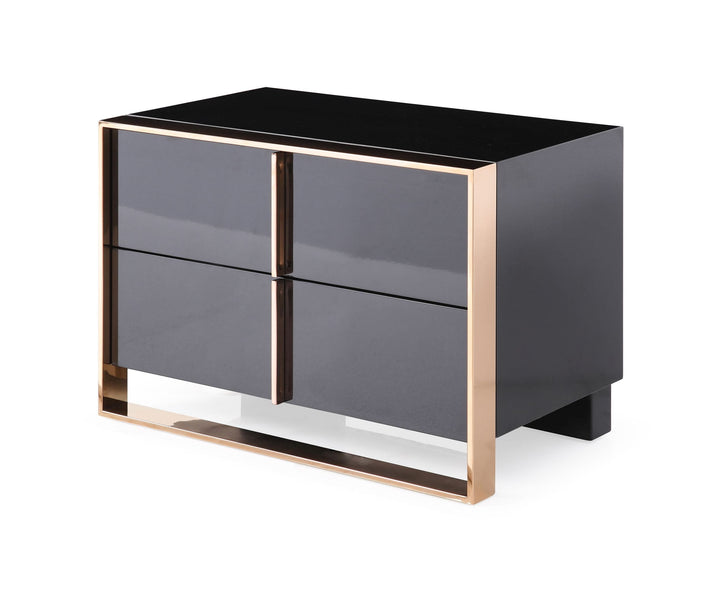 Nova Domus Cartier Modern Black & Rosegold Nightstand - MONAVILLA