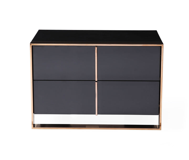 Nova Domus Cartier Modern Black & Rosegold Nightstand - MONAVILLA