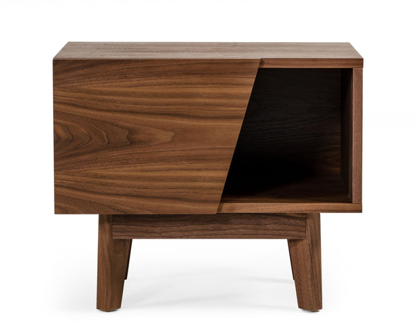 Modrest Abelard Mid century Walnut Nightstand - MONAVILLA