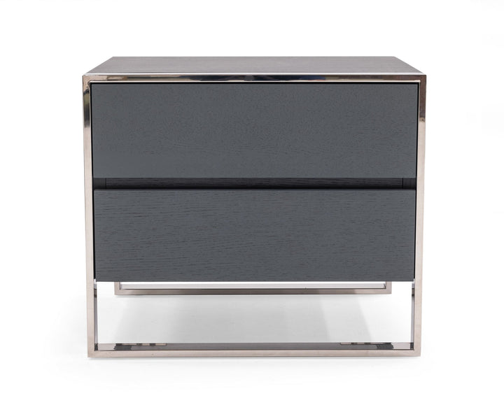 Modrest Jolene Modern Grey Nightstand - MONAVILLA