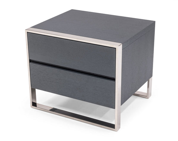 Modrest Jolene Modern Grey Nightstand - MONAVILLA