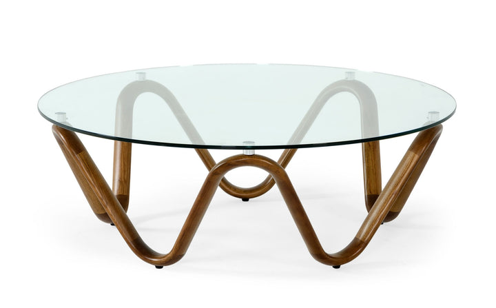 Modrest Lassen Modern Glass & Walnut Coffee Table - MONAVILLA