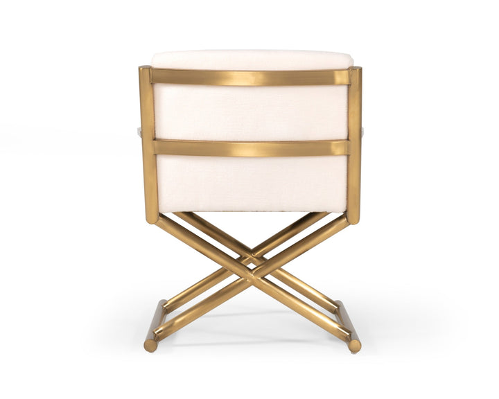 Modrest Haxtun Modern Cream Sherpa Accent Chair - MONAVILLA