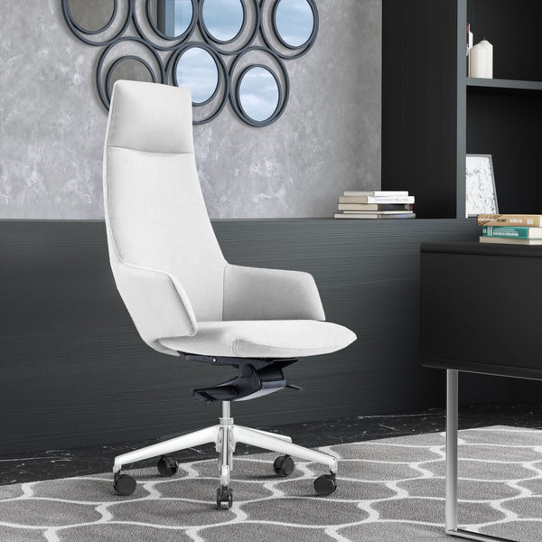 Modrest Gates Modern White High Back Executive Office Chair - MONAVILLA