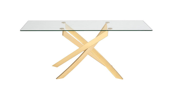 Modrest Pyrite Modern Glass and Gold Dining Table - MONAVILLA