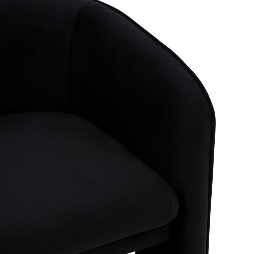 Modrest Kyle Modern Black Velvet Accent Chair - MONAVILLA