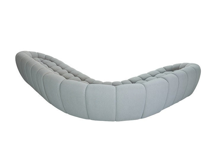 Divani Casa Yolonda Modern Light Grey Curved Sectional Sofa - MONAVILLA