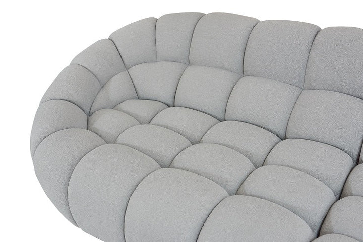 Divani Casa Yolonda Modern Light Grey Curved Sectional Sofa - MONAVILLA