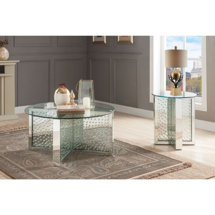 ACME Nysa Mirrored & Faux Crystals Coffee Table Model 80215 - MONAVILLA