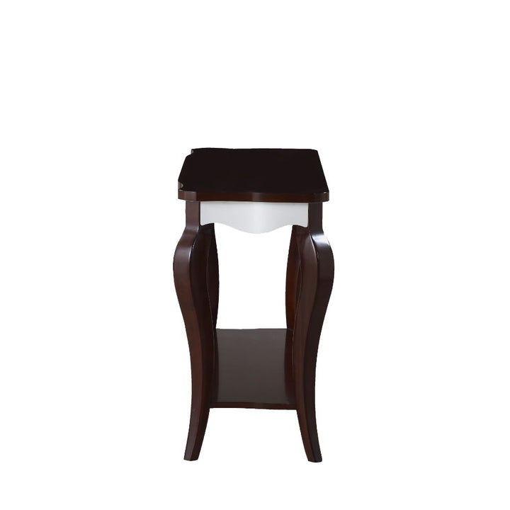 ACME Mathias Walnut & White Accent Table Model 80684 - MONAVILLA