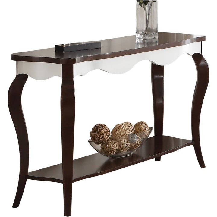 ACME Mathias Walnut & White Accent Table Model 80684 - MONAVILLA