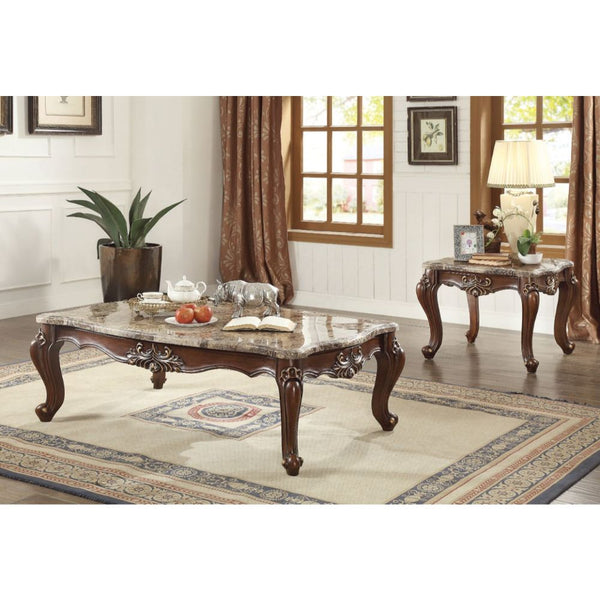 ACME Shalisa Marble & Walnut Coffee Table Model 81050 - MONAVILLA