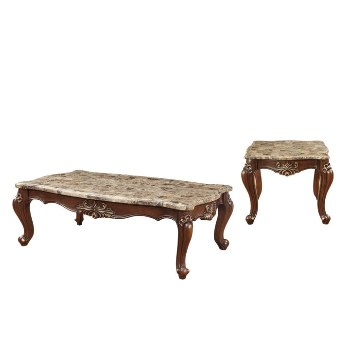 ACME Shalisa Marble & Walnut Coffee Table Model 81050 - MONAVILLA