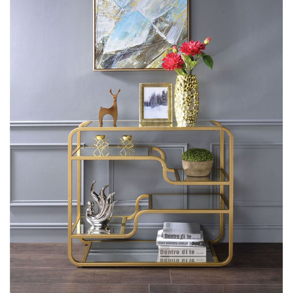 ACME Astrid Gold & Mirror Accent Table Model 81093 - MONAVILLA