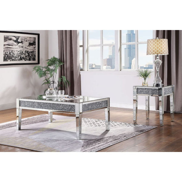 ACME Noralie Mirrored & Faux Diamonds Coffee Table Model 81415 - MONAVILLA