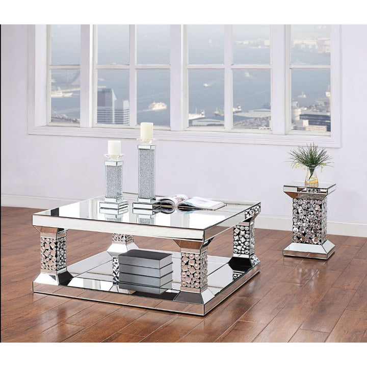 ACME Kachina Mirrored & Faux Gems Coffee Table Model 81425 - MONAVILLA