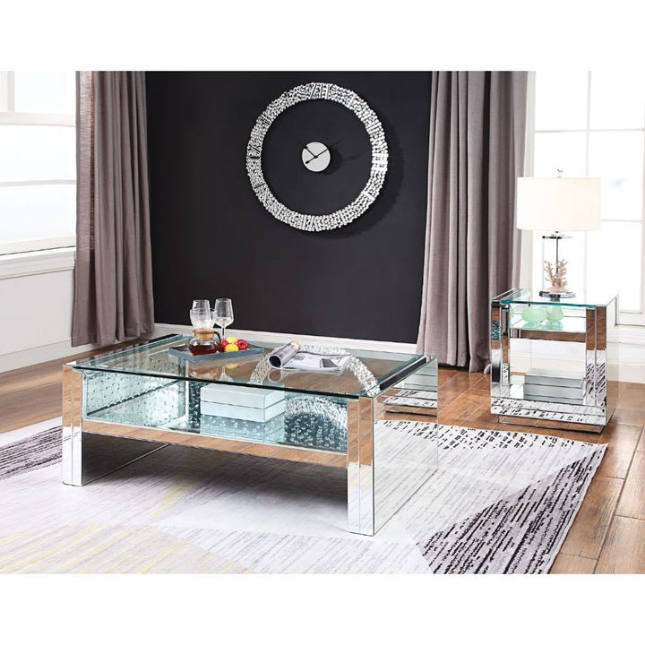 ACME Nysa Mirrored & Faux Crystals Coffee Table Model 81470 - MONAVILLA