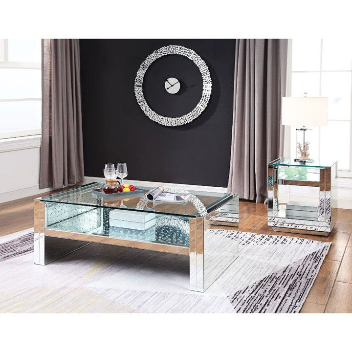 ACME Nysa Mirrored & Faux Crystals Coffee Table Model 81470 - MONAVILLA