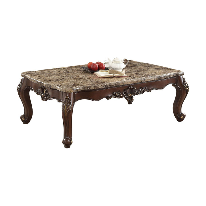 ACME Devayne Marble & Dark Walnut Coffee Table Model 81685 - MONAVILLA