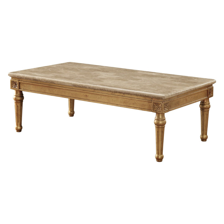 ACME Daesha Marble & Antique Gold Coffee Table Model 81715 - MONAVILLA