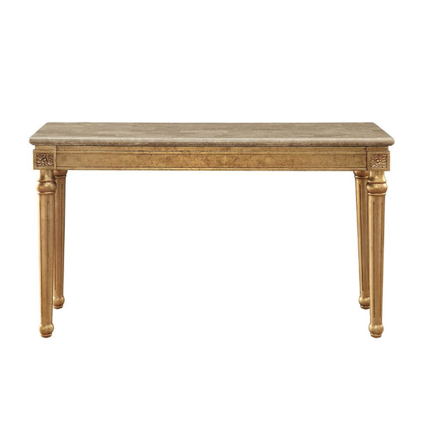 ACME Daesha Marble & Antique Gold Accent Table Model 81718 - MONAVILLA