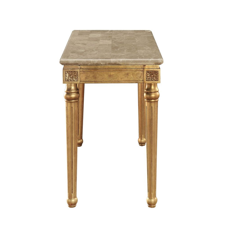 ACME Daesha Marble & Antique Gold Accent Table Model 81718 - MONAVILLA