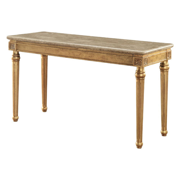 ACME Daesha Marble & Antique Gold Accent Table Model 81718 - MONAVILLA