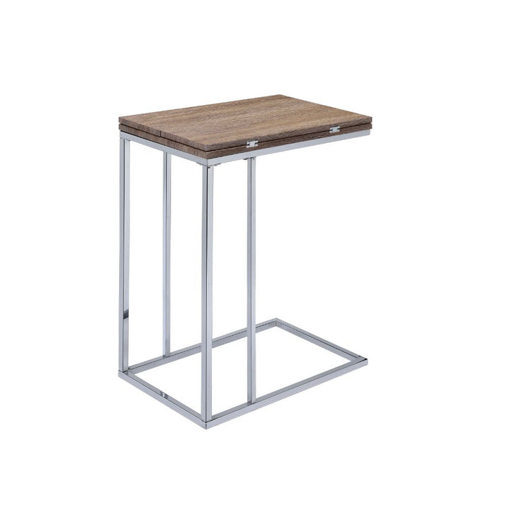 ACME Danson Weathered Oak & Chrome Accent Table Model 81849 - MONAVILLA