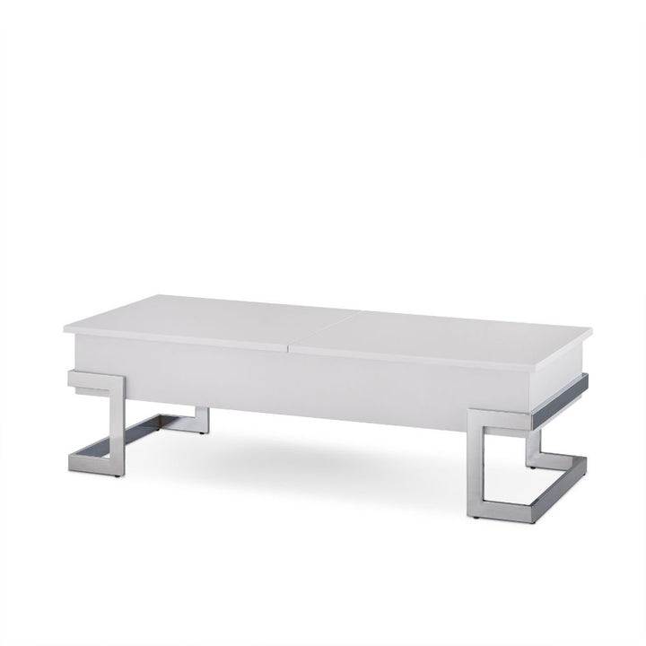 ACME Calnan White & Chrome Coffee Table Model 81850 - MONAVILLA