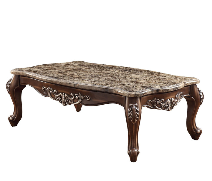 ACME Latisha Marble & Antique Oak Coffee Table Model 82145 - MONAVILLA