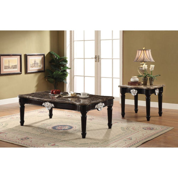 ACME Ernestine Marble & Black Coffee Table Model 82150 - MONAVILLA