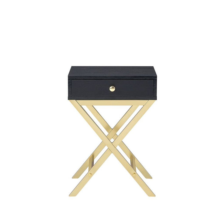 ACME Coleen Black & Brass Accent Table Model 82296 - MONAVILLA