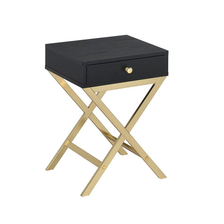 ACME Coleen Black & Brass Accent Table Model 82296 - MONAVILLA