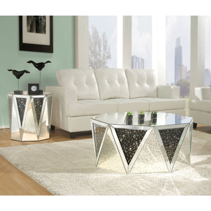 ACME Noor Mirrored & Faux GemStones Coffee Table Model 82775 - MONAVILLA