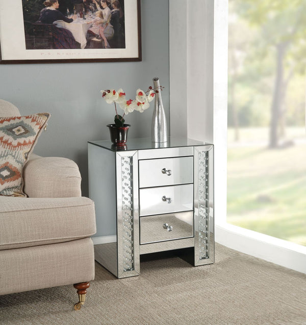 ACME Nysa Mirrored & Faux Crystals Accent Table Model 82778 - MONAVILLA