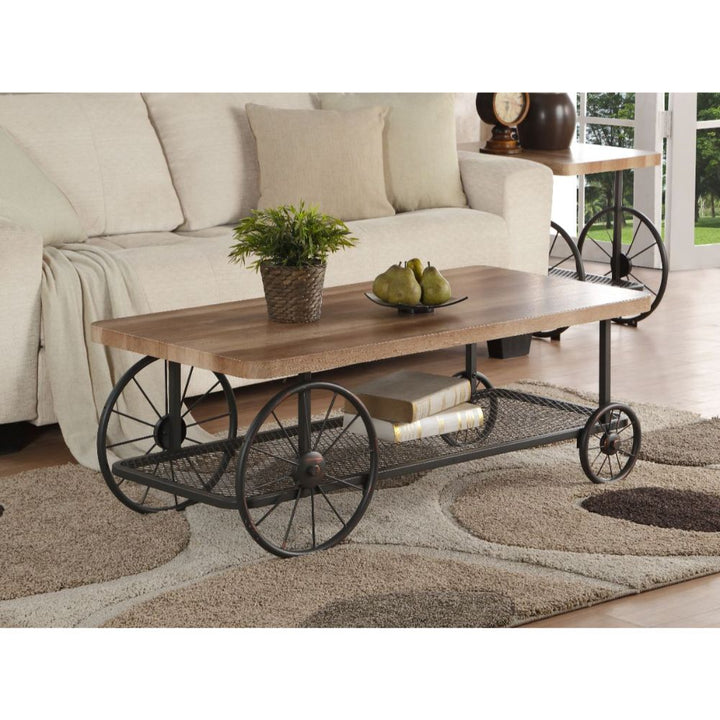 ACME Francie Oak & Antique Gray Coffee Table Model 82860 - MONAVILLA