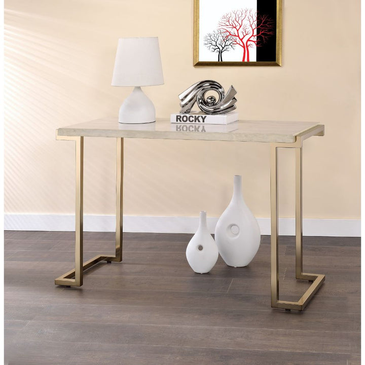 ACME Boice II Faux Marble & Champagne Accent Table Model 82873 - MONAVILLA