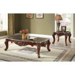 ACME Eustoma Marble & Walnut Coffee Table Model 83065 - MONAVILLA