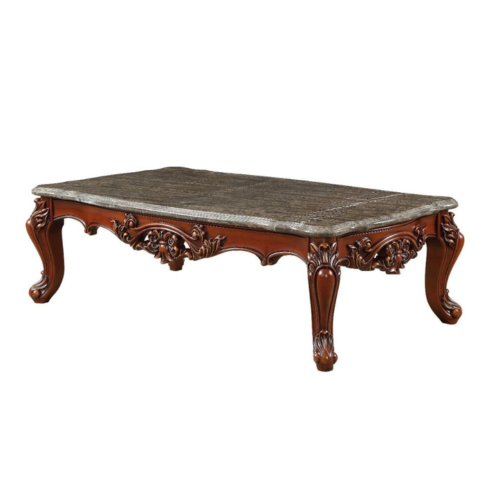 ACME Eustoma Marble & Walnut Coffee Table Model 83065 - MONAVILLA